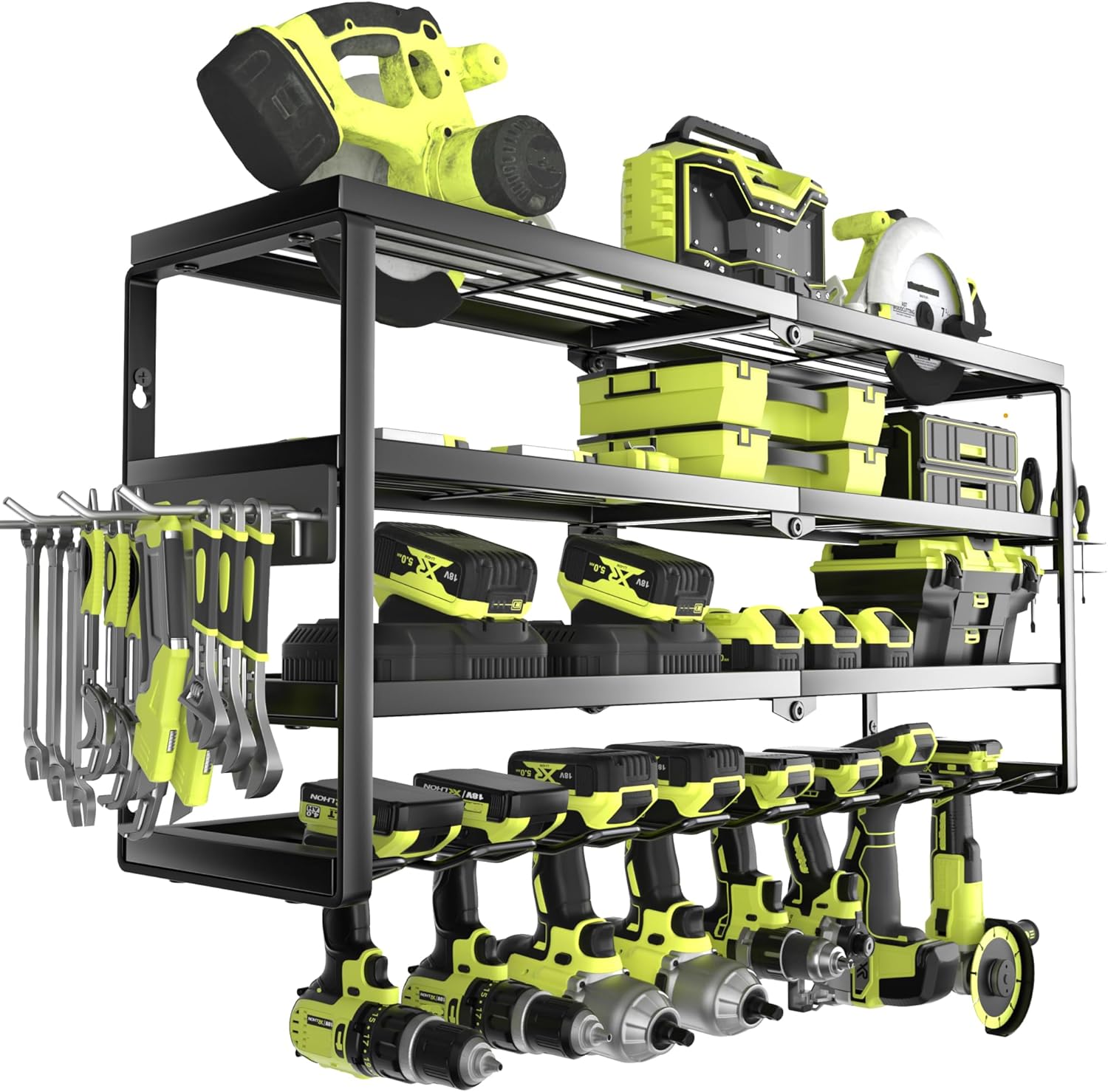 Power Tools Organizer - 4-poziomowy ścienny organizer na elektronarzędzia z