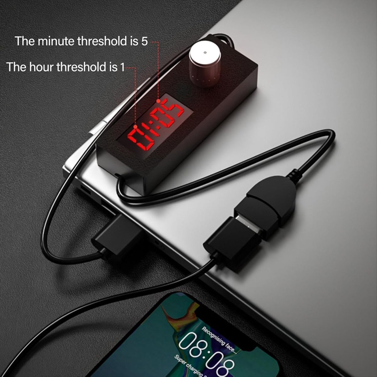 Power Tools Mall - Przewód zasilający USB z timerem do