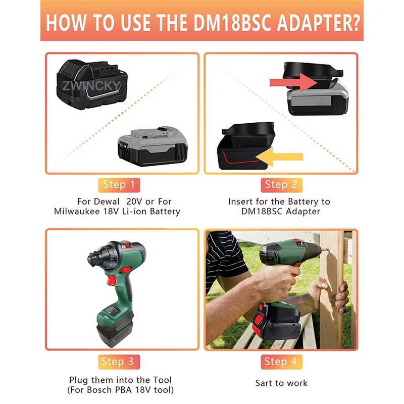 Adapter baterii do akumulatoró – Power Tools Green Color recenzja i cena